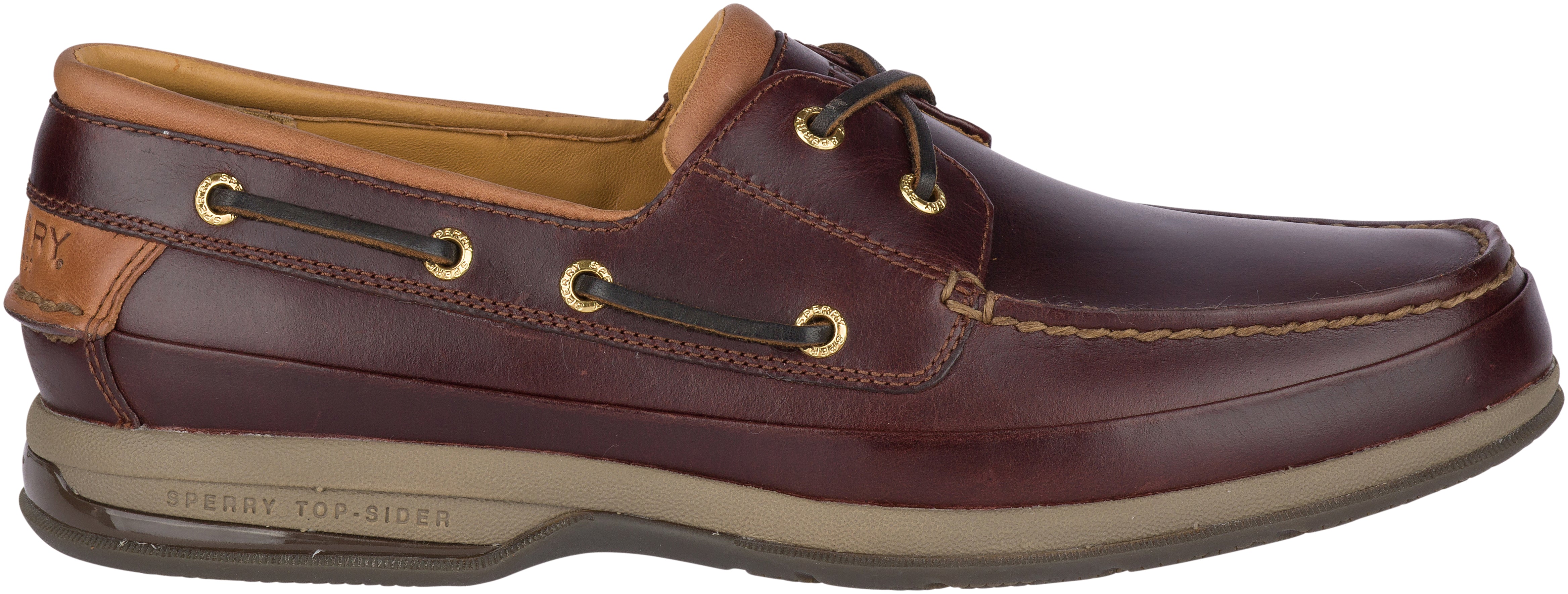 Men s Gold Boat Leather Wide Amaretto